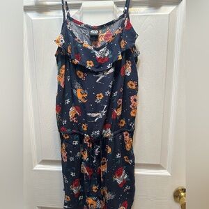Her Universe Navy Floral & Spaceship V‑Neck Romper